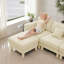 Repose-pieds Lucas - polyester - beige-1862915213