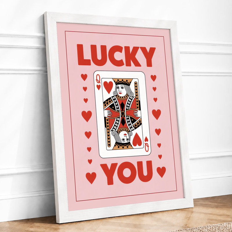 Lucky You Retro - Framed Print, A2 - 59.4 x 42.0 cm, White