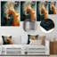 Encre blanche blanche, bleue et orange II - art mural abstrait en métal-177414284