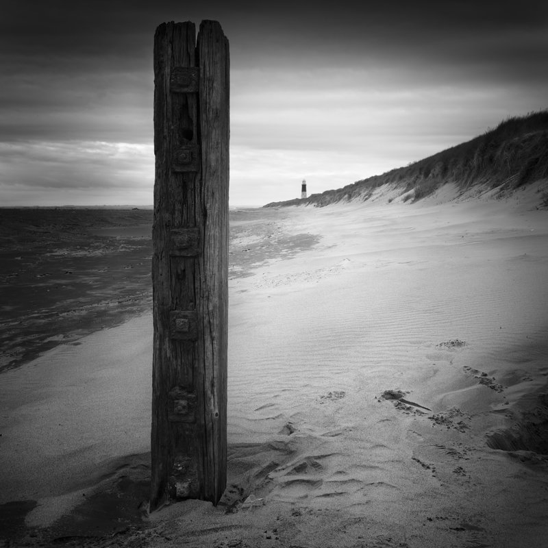 Post And Lighthouse by Martin Henson - Wrapped Canvas Print, 91cm H x 91cm W