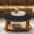 Upholstered Coffee Table With Shelf-1509111422