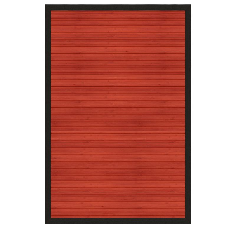 Locher Bamboo Area Rug, Rectangle 4' x 6', Mahogany