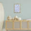 Feuilles bleues simples sur cadre flottant blanc, design par Martina Pavlova-1995951465-1995951467