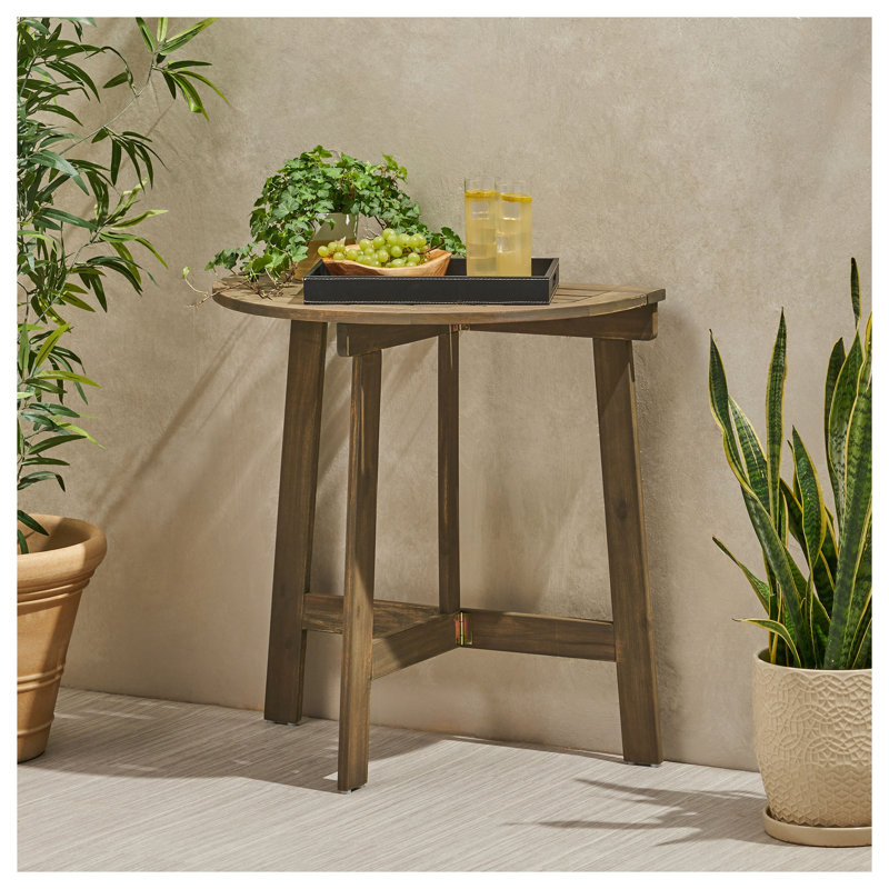 Table bistro pliante en bois d'acacia gris