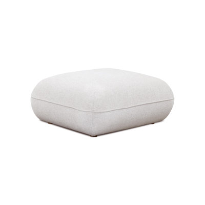 Arezza Stone White Basketweave Ottoman