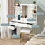 Bureau Anity avec miroir, coiffeuse avec fauteuil et station de charge