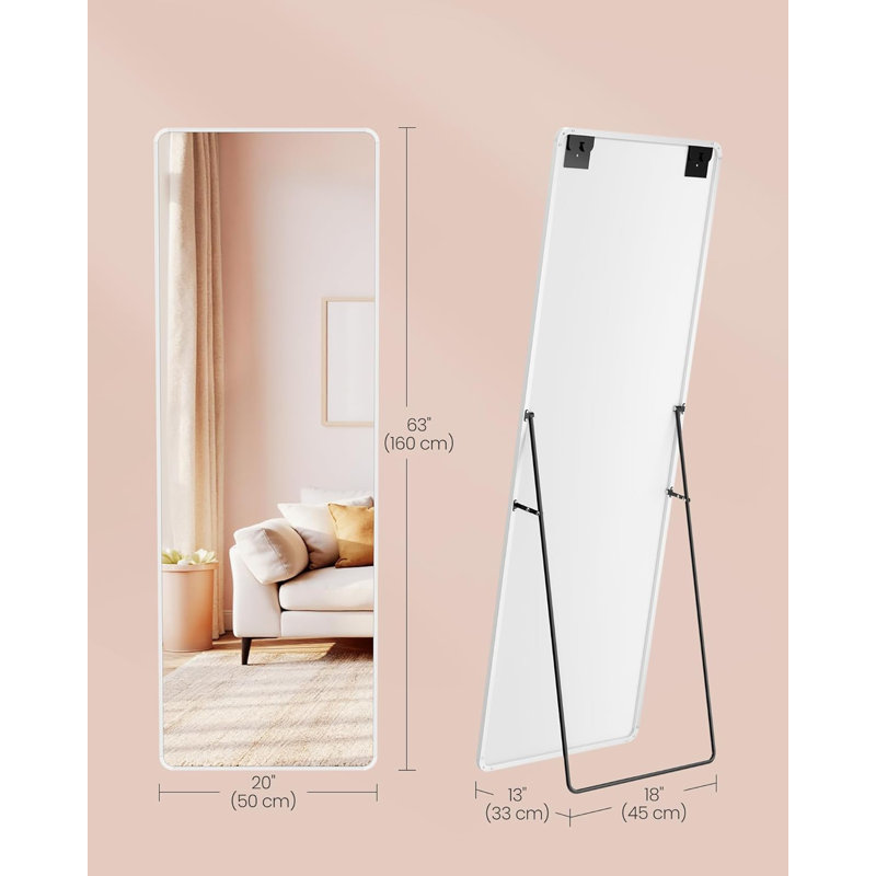 Glass Rectangle Mirror, White