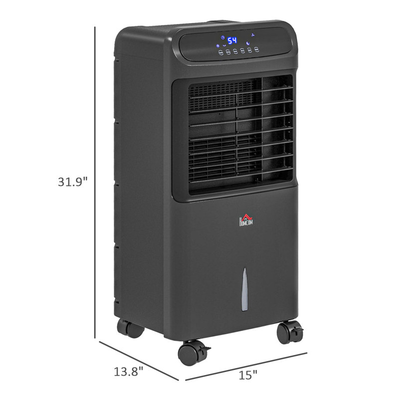 Evaporative Air Cooler with 3.2 Gal Water Tank, Black
