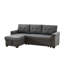 Canapé modulaire réversible en lin 84 po Modern Canapé-1381411112