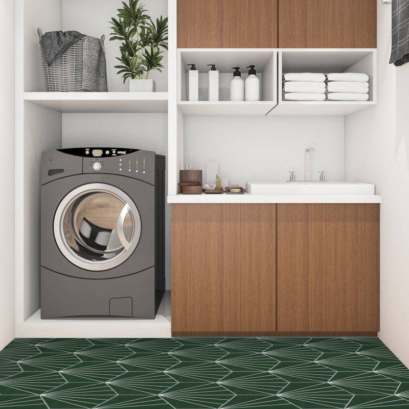 Spark C 7.87" x 9.09" Cement Patterned Wall & Floor Tile, Tangerine