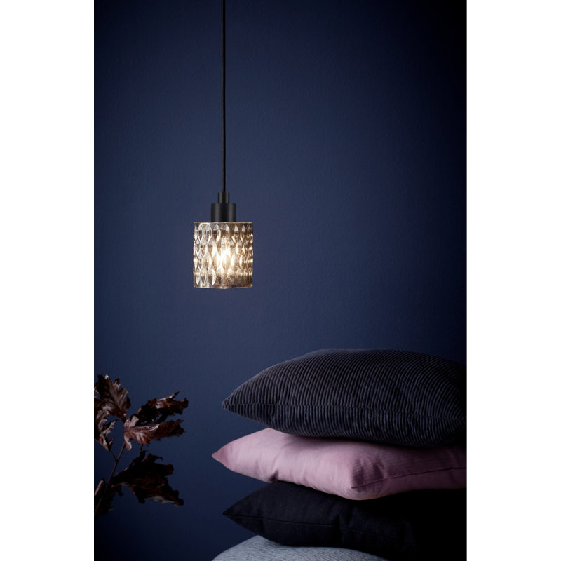 Bisen 1 - Light Black Cylinder Pendant, Smoked