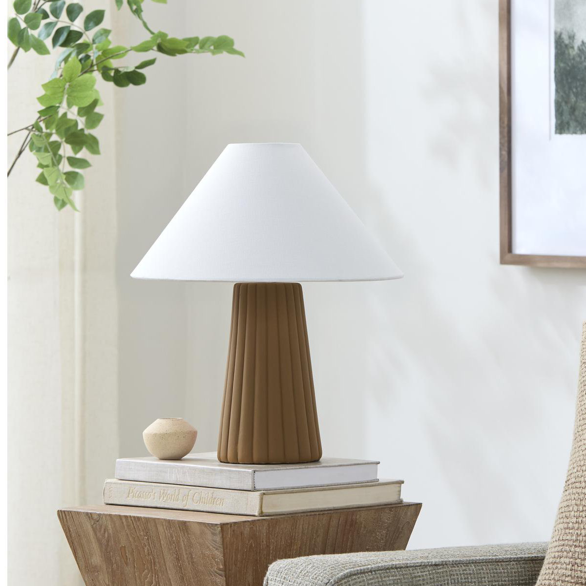 Ceramic Table Lamp, Brown