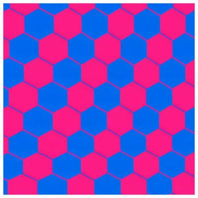 Couvertures Hexagones roses et bleues