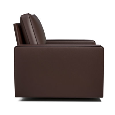 36.2" Wide Swivel Accent Armchair-Espresso PU