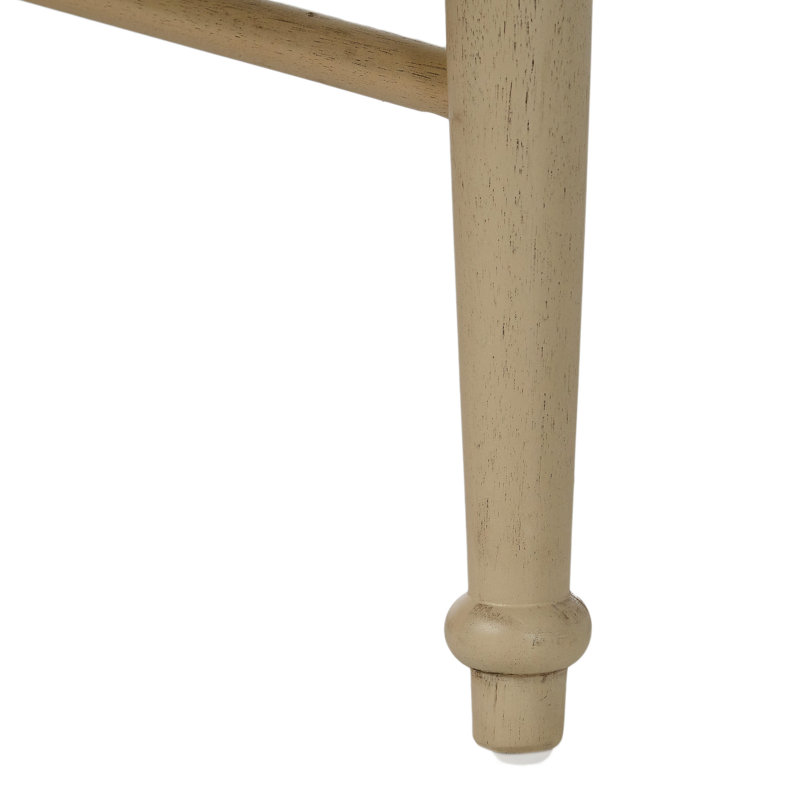Ensemble de 2 chaises de cuisine en bois d'acacia, Blanc antique