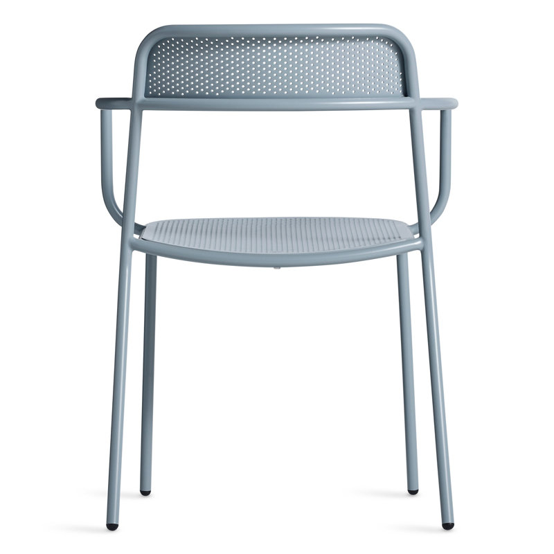 Trim Outdoor Dining Armchair, Gray Blue
