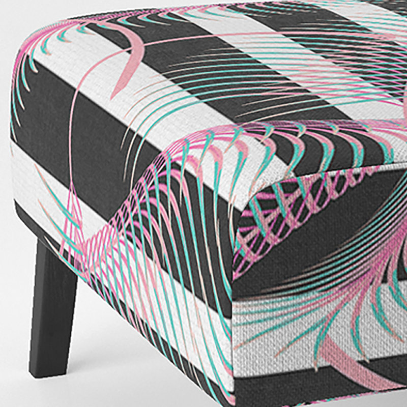 Fauteuil de chambre en velours rose et noir