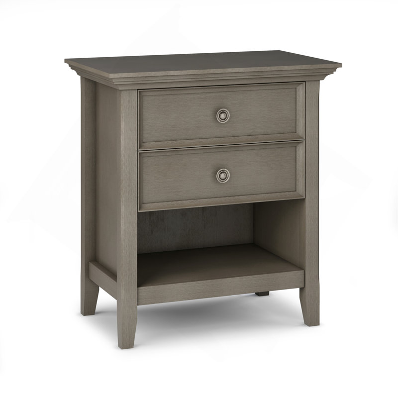 Amherst - Bedside Table - Farmhouse Grey, Dark Brown