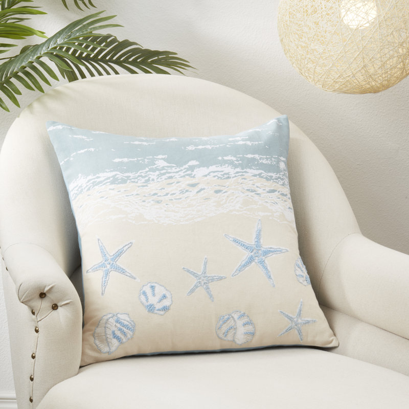 Seaside Treasures Blue Cotton Throw Pillow, 20" x 20"