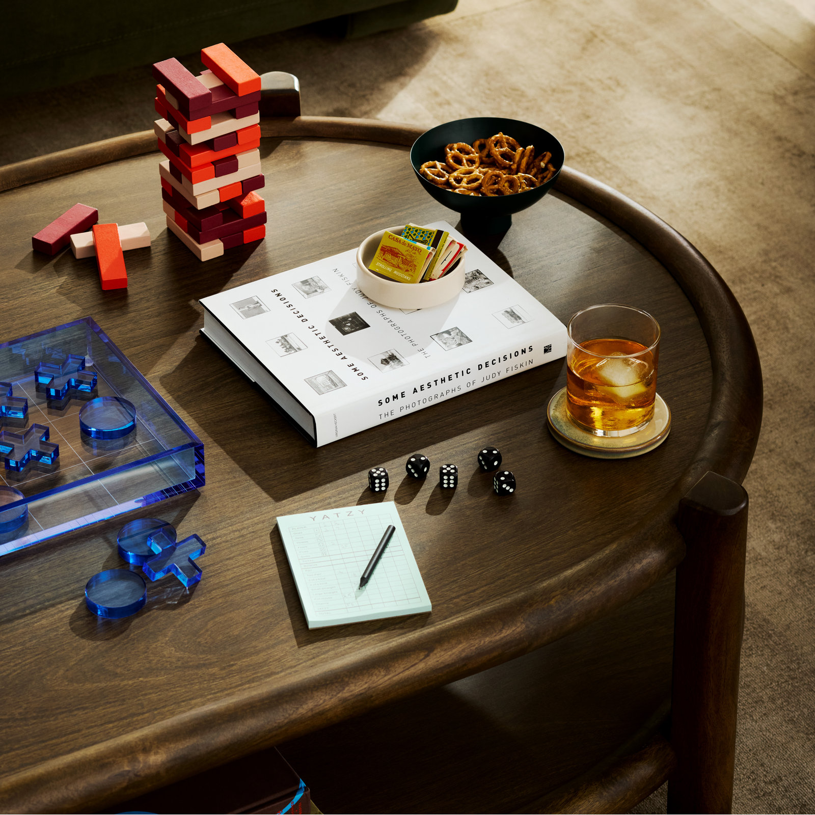 2-Player Acrylic Tic-Tac-Toe Set, Blue