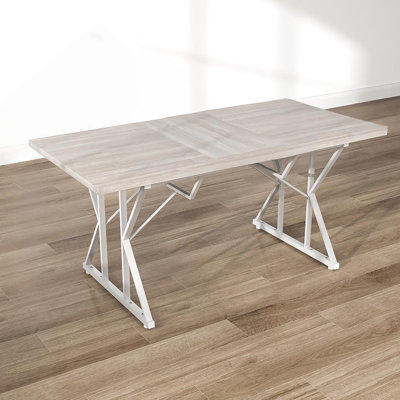 Nordic Style Expandable Kitchen Table,Extendable Dining Table,With Heavy Duty Trestle Base