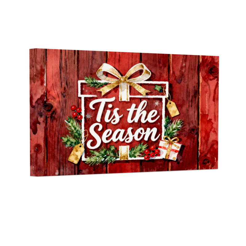 «Christmas Tis The Season Holiday», plaque de bois