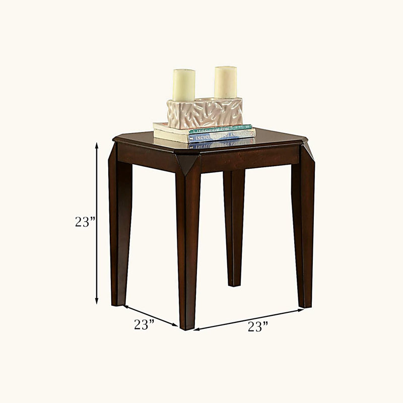 Walnut wood end table, slender leg design