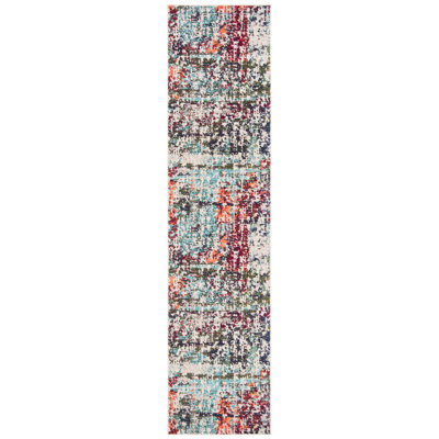 Felty Abstract Blue/Green/Orange Area Rug