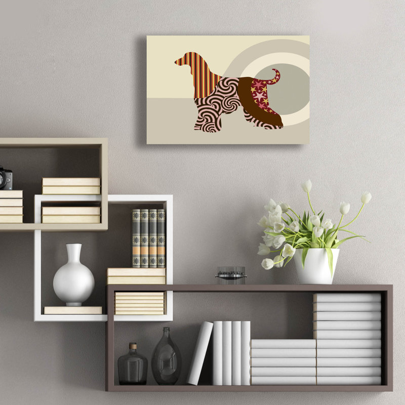 "Chien afghan" par Lanre Adefioyue, H 16 po x l 24 po x P 0,2 po