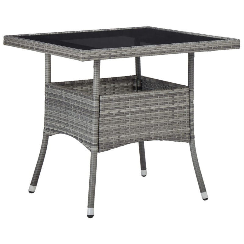 Outdoor Rattan Dining Table, Gray