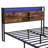 Metal Platform Bed Featuring Wooden Headboard And , Charging Installation, 2 Drawers Storage, Led Lights, No Box Spring, Easy Assembly Process. : Bed, Headboard, Process Full Size Frame With-145544446