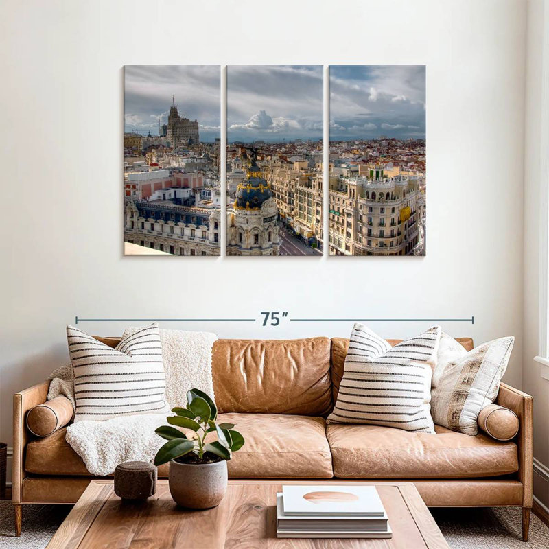 Horizon de Sirci Madrid au-dessus de la Gran Via, H 36 po x l 57 po