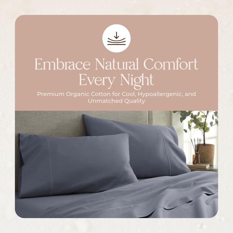 Drap-housse Whisper Organic, Minéral, Drap-housse de taille double