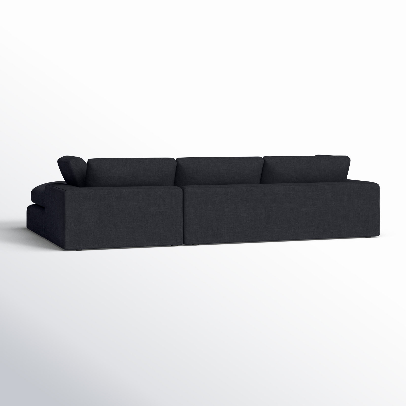 Asher Sofa and Chaise, Peyton Dark Slate Gray Pepper Canvas, Right Hand Facing