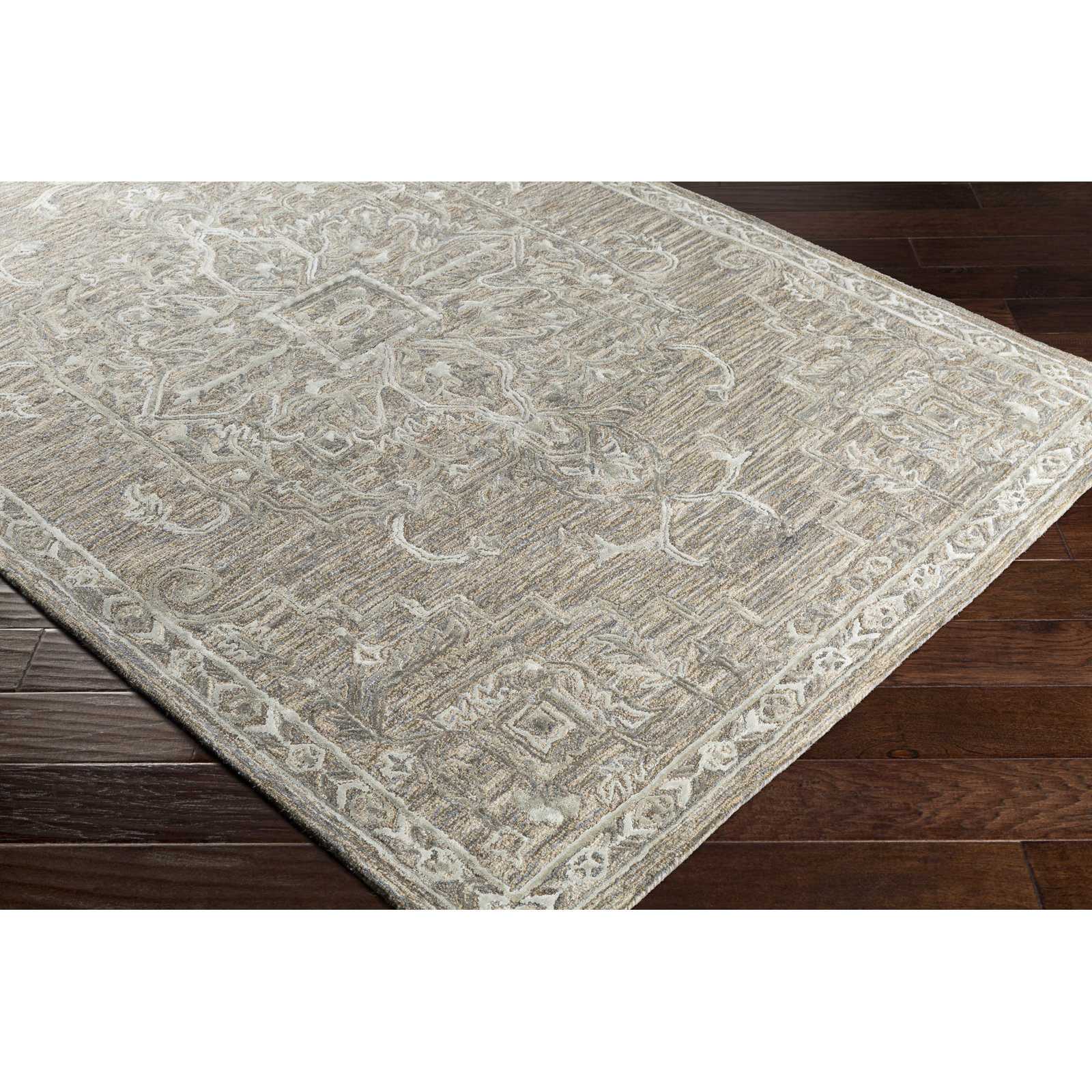 Cait Handmade Brown/Blue/Sage Rug, Rectangle 9' x 13'
