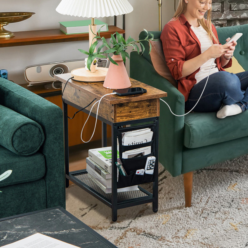 Mossvale End Table Set and Built-In Outlets
