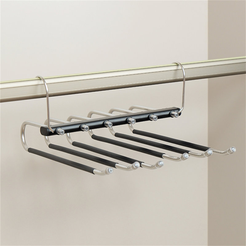 Cintre pour pantalons pliable en acier inoxydable, 6