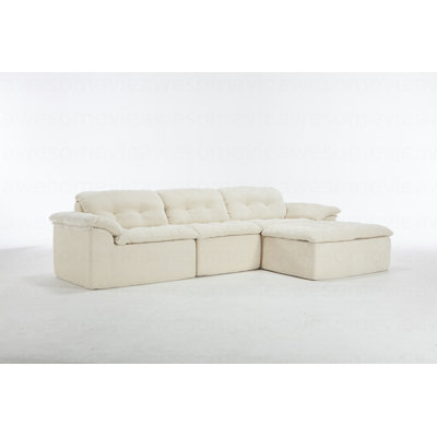 Cushioned Sleeper Sofa Set, L-Shaped Modular Convertible Sofa, With A Footrest Position That Can Be Freely Adjusted