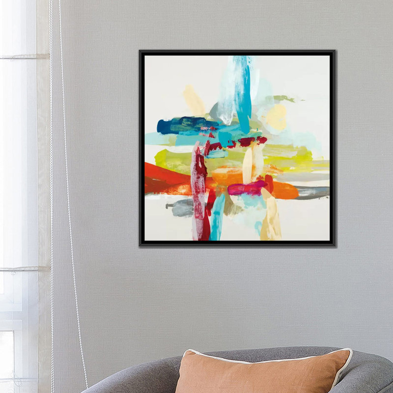 «Synergy I», reproduction sur toile, H 18 po x l 18 po x P 1,5 po, Toile avec cadre noir, Pas de tapis