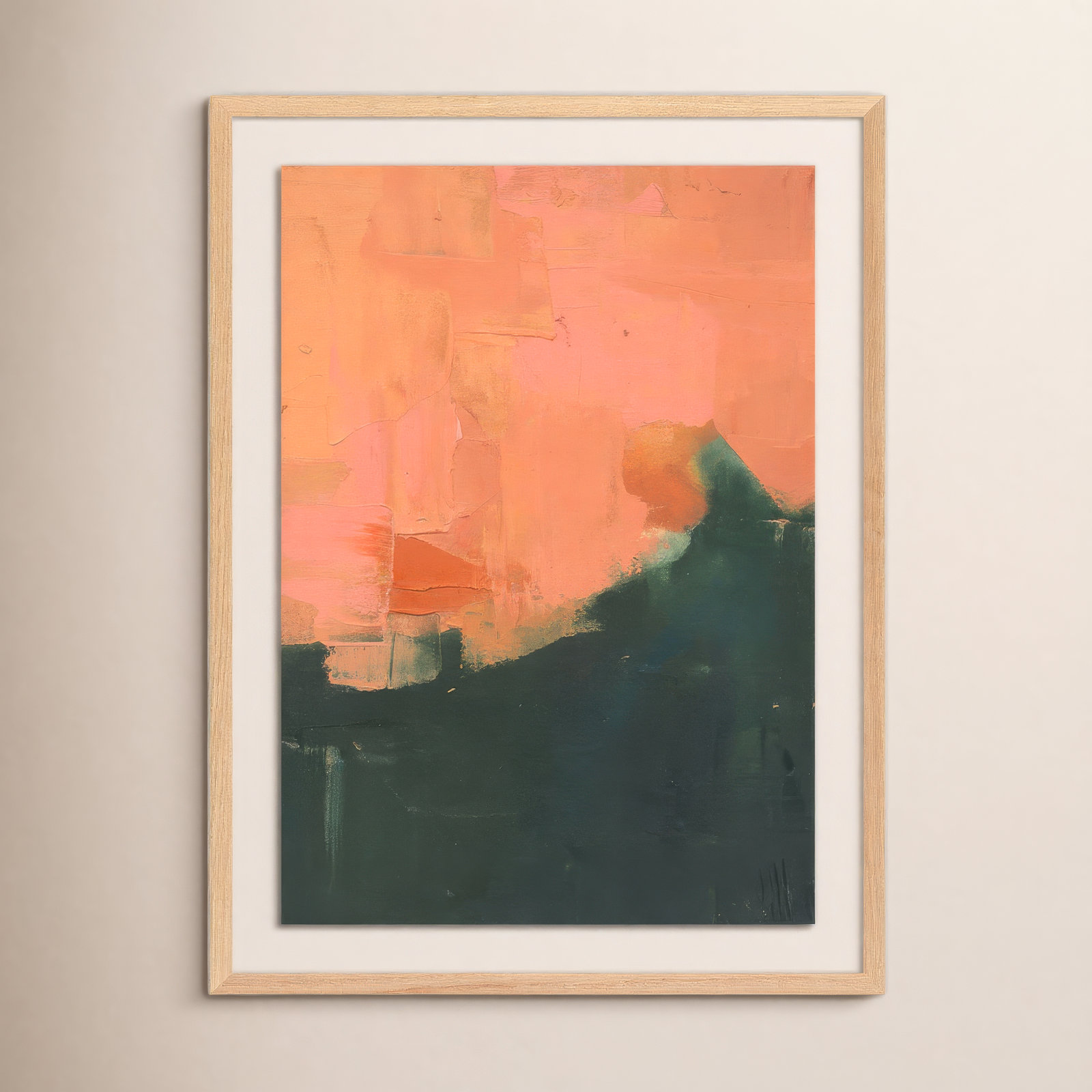 An Invitation Painting by Jill Elliott, Light Brown Floater Framed Canvas, 32" H x 24" W, Light Brown