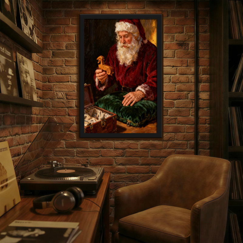 Jouet en bois de Noël père Noël, H 18 po x l 12 po