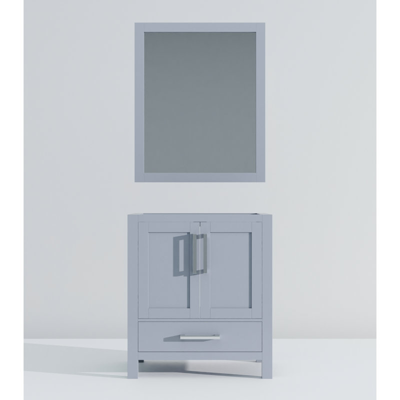 Gris foncé foncé 30 po Meuble-lavabo avec miroir, tiroir, miroir, tiroir et armoire