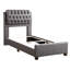 Lit simple gris contemporain - H 48 po x l 41 po de conception compacte pour une utilisation durable Assemblage facile Dimensions disponibles sans effort