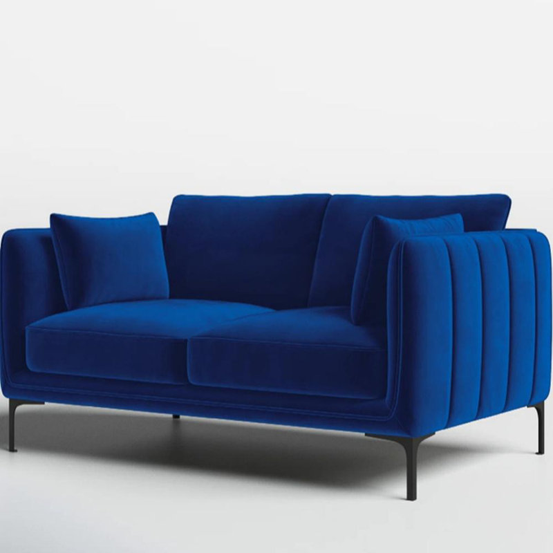 Canapé droit rétro de luxe, Bleu