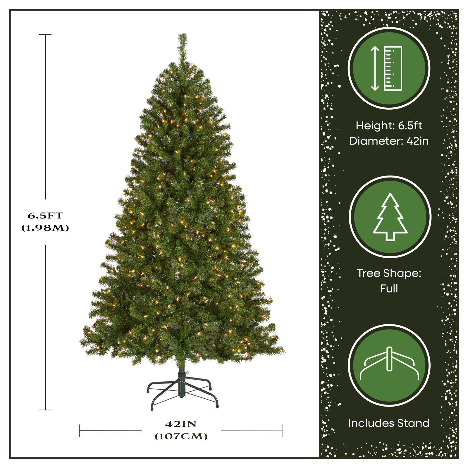 Leilonie North valley 10' Pre-Lit Spruce Tree, 6.5 FT