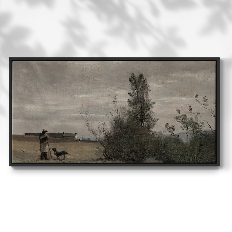 Série paysage - DCL XXII - Toile tendue avec châssis encadré - Prêt à être accroché, H 17 po x l 33 po, Noir