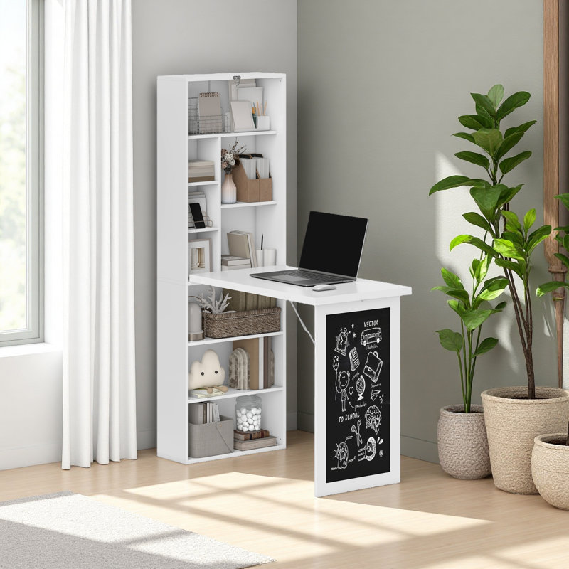 Fold-Out Convertible Office Desk, Wall Mount Computer Desk