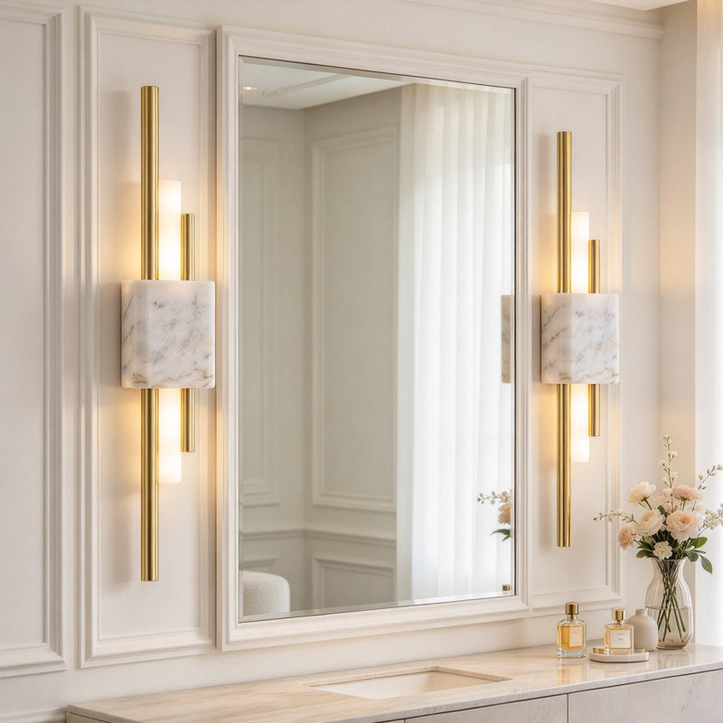 Real Marble Dimmable Wall Sconce