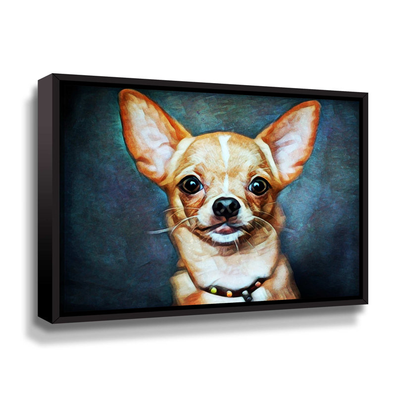 «Chihuahua So Cheeky» par Aldridge, impression sur toile, H 8 po x l 10 po x P 2 po, Toile encadrée noire