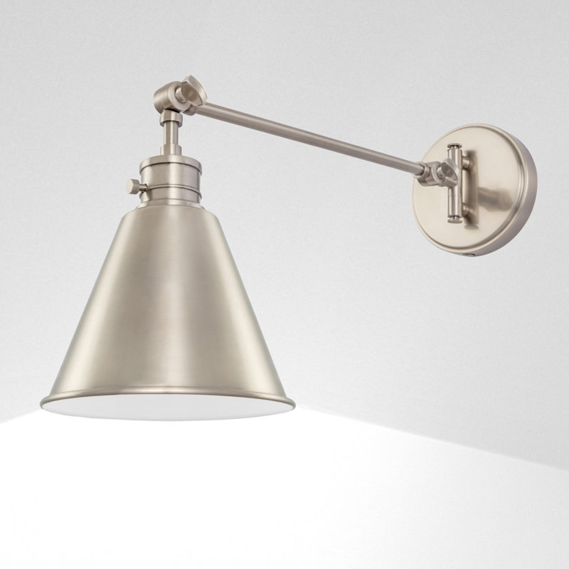 Antique Polished Nickel Swing Arm Wall Sconce